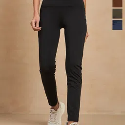 COLOR CAPITAL Women Pack of 4 Skinny Fit Antimicrobial Ankle Length Gym Tights-picture-27