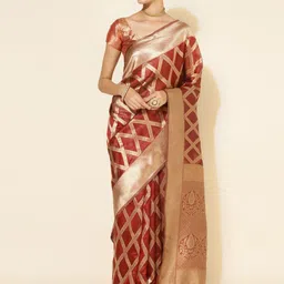 KALINI Woven Design Zari Organza Saree image 2