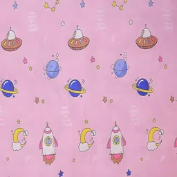 WEAVE AND DECOR Pink Conversational 300 TC Bedsheet with 2 Pillow Covers image 3