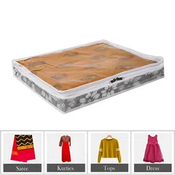 Aura Grey & White 4 Pieces Regular Bow -Printed Saree Storage Bags image 5