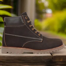 Harrytech London Men Genuine Leather Lace-Ups Mid-Top Boots image 3