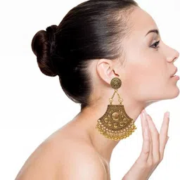 Weariton Women Gold-Plated Artificial Beads Oxidised Alloy Ethnic Chandbalis image 2