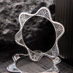 Priyaasi Set Of 2 Silver-Plated AD-studded Bangles-picture-2
