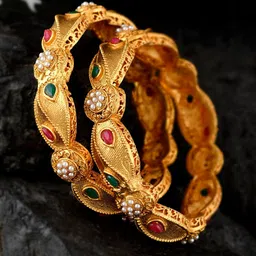 Shoshaa Set Of 2 Stone-Studded Bangles-image-4