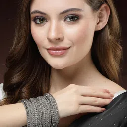 Aazeen Set Of 4 Silver-Plated Intricate Textured Bangles image 1