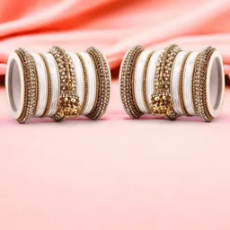 leshya Set Of 50 Brass Plated Stone Studded Bangles-picture-36