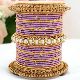 leshya  Set Of 31 Brass-Plated Stone Studded Bangles-picture-21