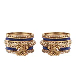leshya Set Of 26 Brass Plated Stone Studded Bangles-picture-29