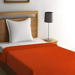 Supreme Home Collective Orange Solid Fleece Mild Winter 200 GSM Single Blanket-image-74