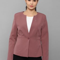 Allen Solly Woman Women Pink Solid Blazers-picture-38