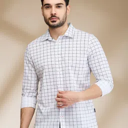 Being Human Men Slim Fit Grid Tattersall Checks Opaque Checked Casual Shirt-picture-11