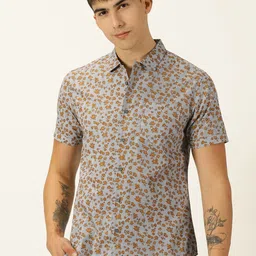 Moda Rapido Floral Printed Classic Slim Fit Cotton Casual Shirt-picture-27