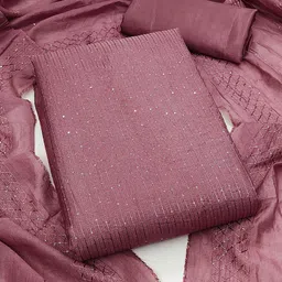 Leeza Store Striped Embellished Sequinned Unstitched Dress Material-image-8