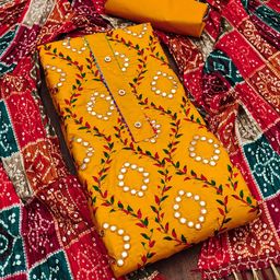 SHADOW & SAINING Embroidered Pure Cotton Unstitched Dress Material-picture-9