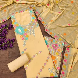 LeeliPeeri Designer Embroidered Unstitched Dress Material-picture-32