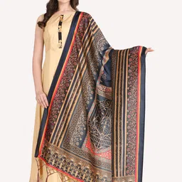 Kaizen TEXO FAB Blue & Black Printed Dupatta-picture-25