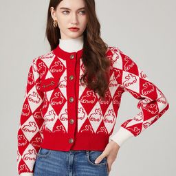 JC Collection Conversational Printed Cardigan Sweater-picture-12