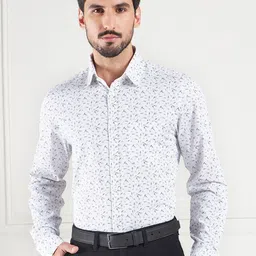LOUIS STITCH Comfort Floral Printed Formal Cotton Shirt-image-77