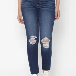 AMERICAN EAGLE OUTFITTERS Women Blue Skinny Fit Mildly Distressed Light Fade Jeans-image-95