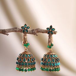 Priyaasi Gold-Plated Dome Shaped Jhumkas-picture-48