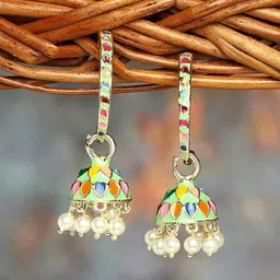 Zaveri Pearls Gold Plated Beaded Jhumkas-picture-15