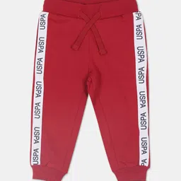 U.S. Polo Assn. Girls Red & White Brand Logo Straight-Fit Cotton Joggers-image-10