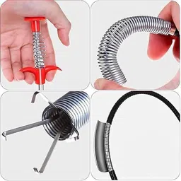 NHSK Enterprise Drain Pipe Cleaning Spring Stick, Hair Catching Drain Pipe Cleaning Claw Wire, Sink Cleaning Stick Sewer Sink Tub Dredge Remover(160 cm)(Multicolor) image 4