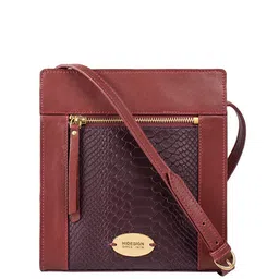 Hidesign Burgundy & Aubergine Snakeskin Textured Handcrafted Leather Sling Bags-picture-50