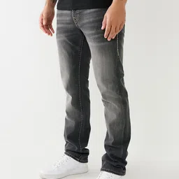 True Religion Men Super T Ricky Straight Fit Mildly Distressed Light Fade Jeans image 1