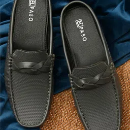 El Paso Men Grey Textured Loafers-image-40