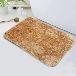 LUXEHOME INTERNATIONAL Hawaii Brown Microfibre Anti-Skid Bath Rug-picture-42