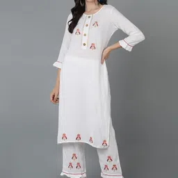 VAHSON Ethnic Motifs Yoke Design Kurta with Trousers-picture-25