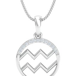 KUBERBOX 18KT White Gold Diamond-Studded Pendant 0.9 gm-picture-42
