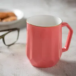 CLAY CRAFT White & Peach 2PcsPrinted Ceramic Glossy Mugs Set Of Cups & Mugs 350Ml Each-picture-12
