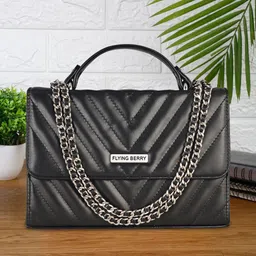 FLYING BERRY Black Solid Satchel-image-38
