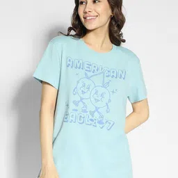 AMERICAN EAGLE OUTFITTERS Women Printed Round Neck Cotton Tshirt-image-21