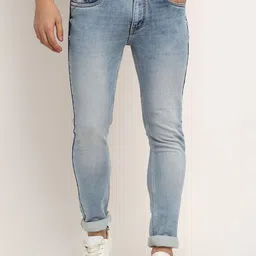 LOUIS STITCH Men Blue Narrow Slim Fit Heavy Fade Acid Wash Stretchable Jeans-picture-15
