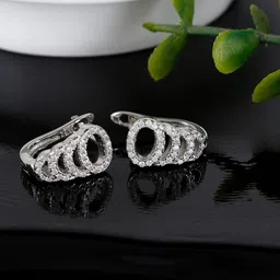 GIVA 925 Sterling Silver Rhodium Plated Zircon Elegant Loop Earrings-picture-56