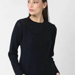 Crimsoune Club Women Cable Knit Acrylic Pullover Sweater-picture-27