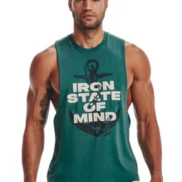 UNDER ARMOUR Project ROCK STATE OF MIND MUSCLE Printed Sleeveless Tank T-Shirt-picture-29