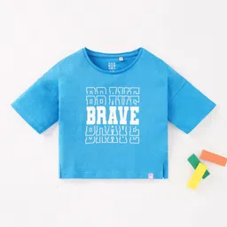 Ed-a-Mamma Girls Typography Printed Sustainable Cotton T-shirt-picture-49