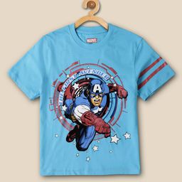 Kids Ville Boys Captain America Printed Cotton Casual T-Shirt-picture-27