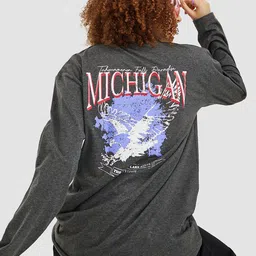 Styli Women Printed V-Neck Oversized Cotton T-shirt-image-51