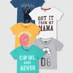 max Boys Pack of 5 Printed T-shirt image 1