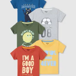 max Boys Pack of 5 Printed T-shirt-picture-11
