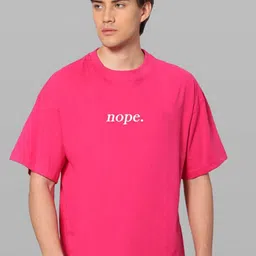 Besick Men Typography Printed Drop Shoulder Sleeves Oversized T-shirt image 1