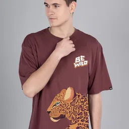 PRONK Graphic Printed Cotton Oversized T-shirt-image-37