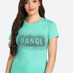 shashvi Women Sea Green Embellished T-shirt-picture-43