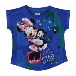 Disney by Wear Your Mind Girls Blue & Pink Minnie Mouse Printed Extended Sleeves T-shirt-picture-20