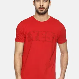 Masculino Latino Men Red Typography Printed Applique T-shirt-picture-24